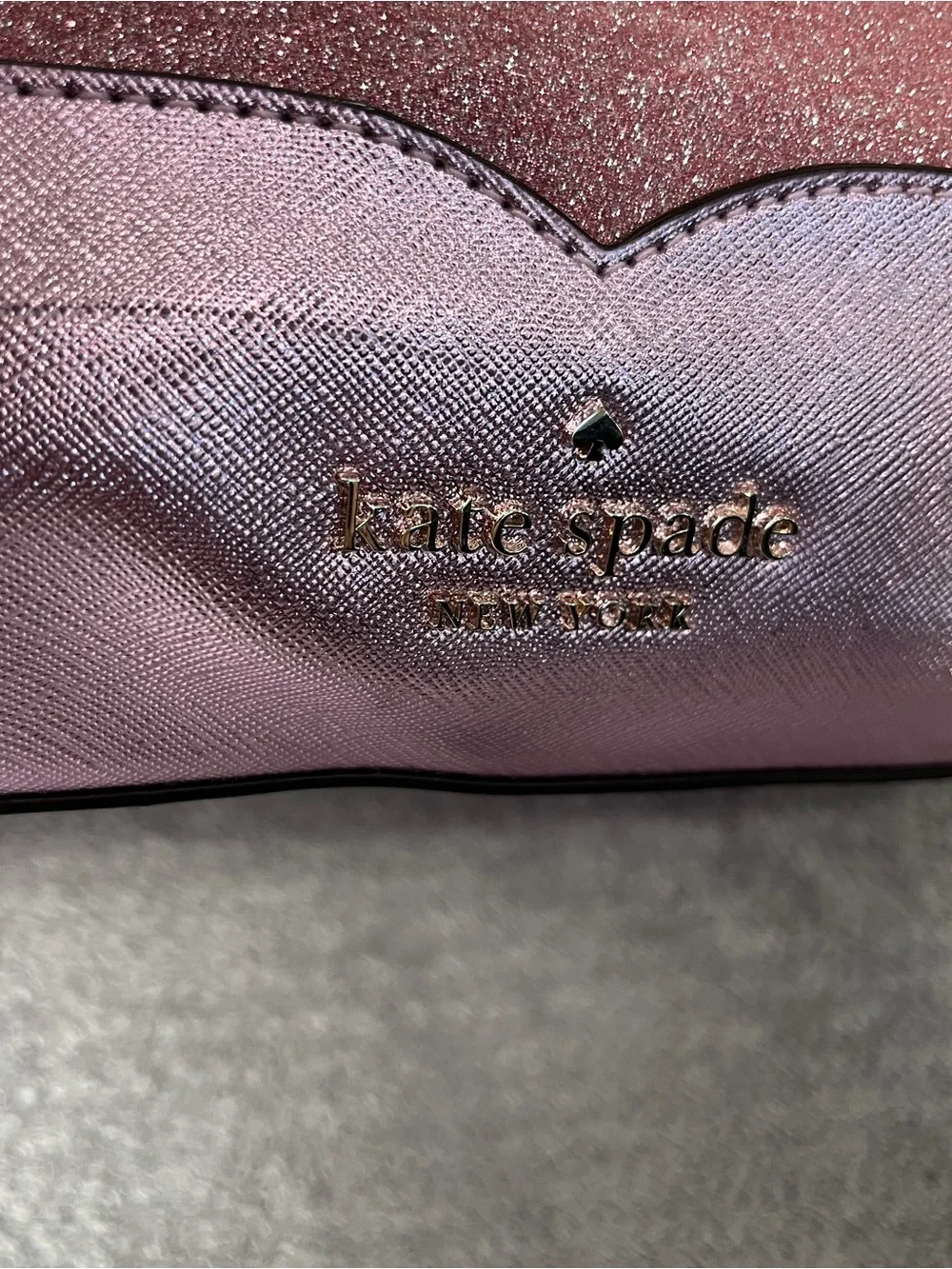 Kate Spade Pink Lola Glitter Tote Bag bling Barbie pink